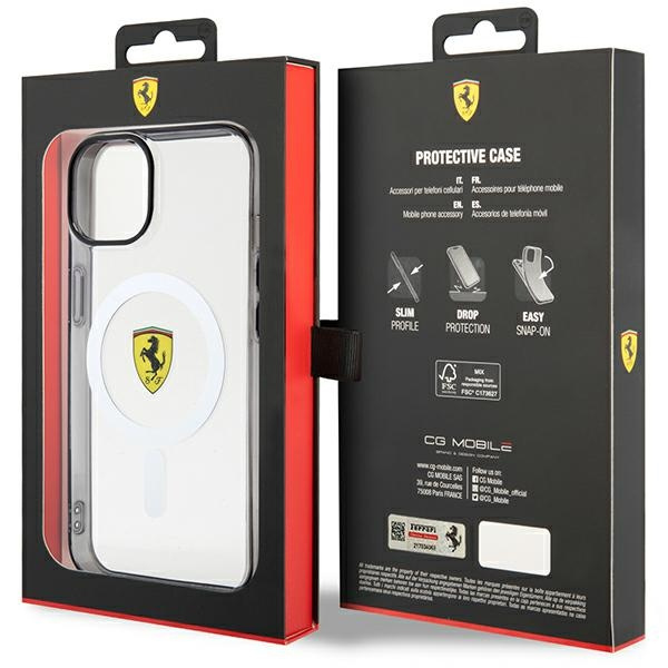 Case Ferrari FEHMP14SURKT iPhone 14 6.1" clear/transparent hardcase Outline MagSafe Case