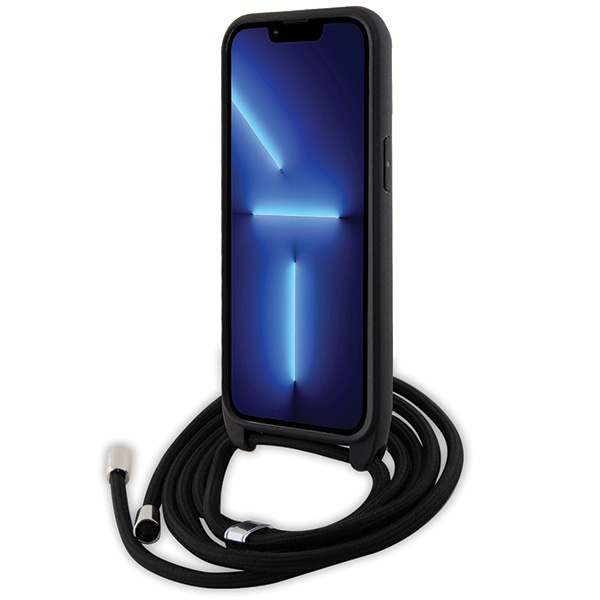 Karl Lagerfeld KLHCP13LSAKCPSK iPhone 13 Pro / 13 6.1" hardcase schwarz/schwarz Crossbody Saffiano Metall Pin Karl &amp; Choupette