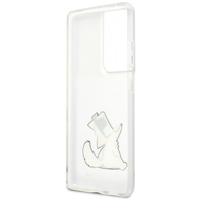 Puzdro KARL LAGERFELD Samsung Galaxy S21 Ultra Choupette Fun KLHCS21LCFNRC Číre tvrdé puzdro