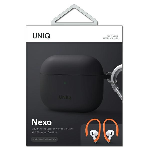 Uniq Hülle Nexo AirPods 3 Gen + Ohrhaken Silikon grau / grau