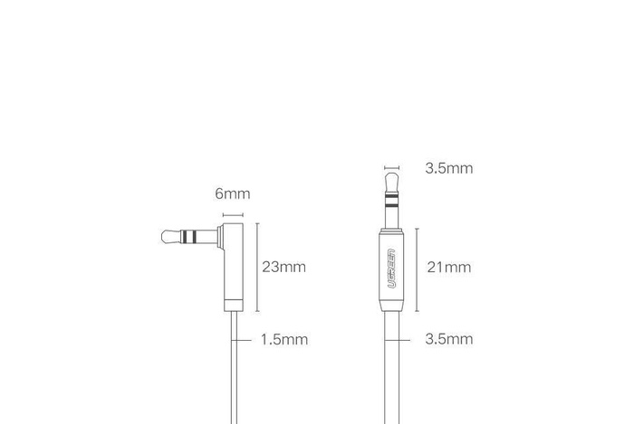 Ugreen Flachkabel AUX Audiokabel 3,5 mm Miniklinke 3m Silber (10728)