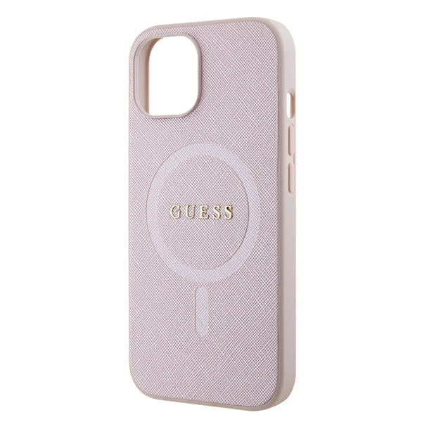 Hülle Guess GUHMP15SPSAHMCP iPhone 15 6,1" rosa/rosa hartcase Saffiano MagSafe Case