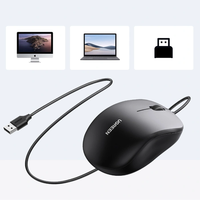 Mouse Ugreen wired optical - black