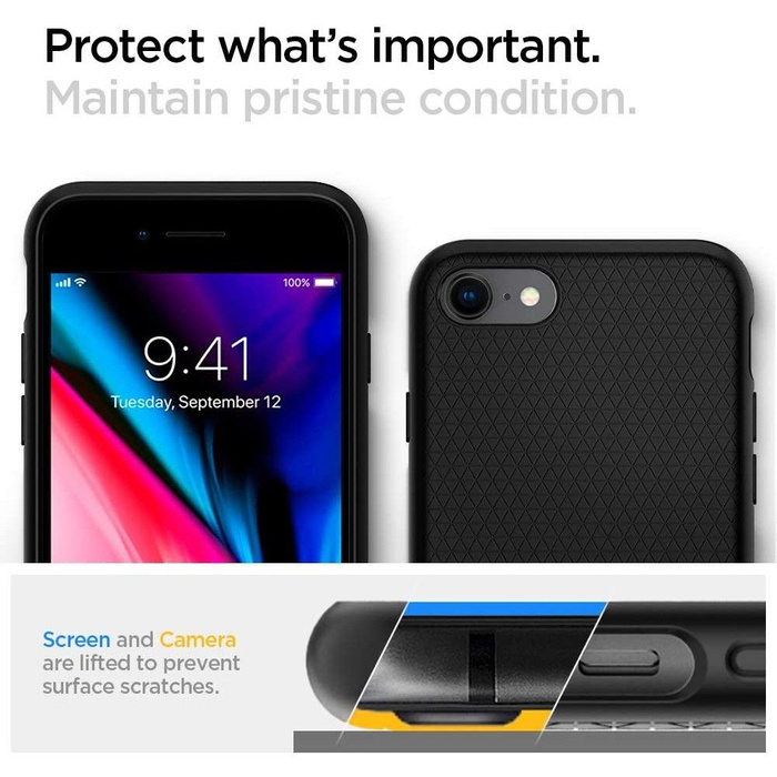 Coque SPIGEN Liquid Air Apple iPhone 7 8 SE 2020 Étui noir