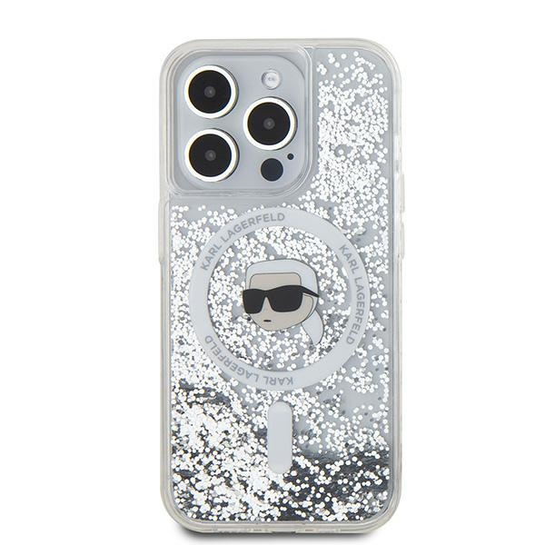 Etui Karl Lagerfeld KLHMP15LLGKISGH iPhone 15 Pro 6.1" hardcase transparent Liquid Glitter Karl Head Magsafe
