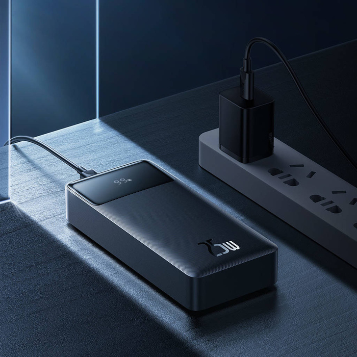 Baseus Bipow Digital Display Fast charge Power bank 20000mAh 25W Black (With Baseus Mini White charging cable Type-C to type-c 60W(20V/3A) 50cm black)
