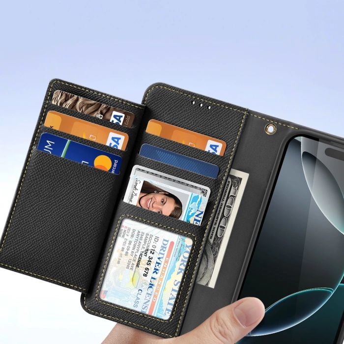 Dux Ducis Lawa Lederhülle für iPhone 16 Pro Max - Schwarz