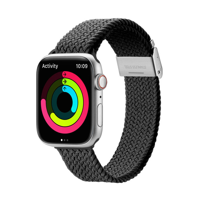 Dux Ducis Strap (Mixture II Version) Bracelet pour Apple Watch Ultra, SE, 8, 7, 6, 5, 4, 3, 2, 1 (49, 45, 44, 42 mm) Bracelet Tressé Noir