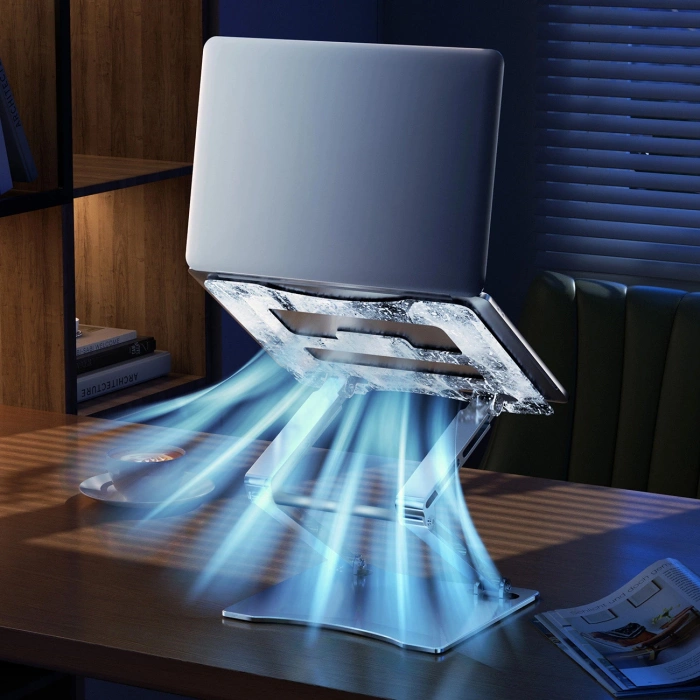 Wozinsky WRS-CPY75DSB Aluminium-Laptopständer + Gratis! Smartphone-Ständer – schwarz