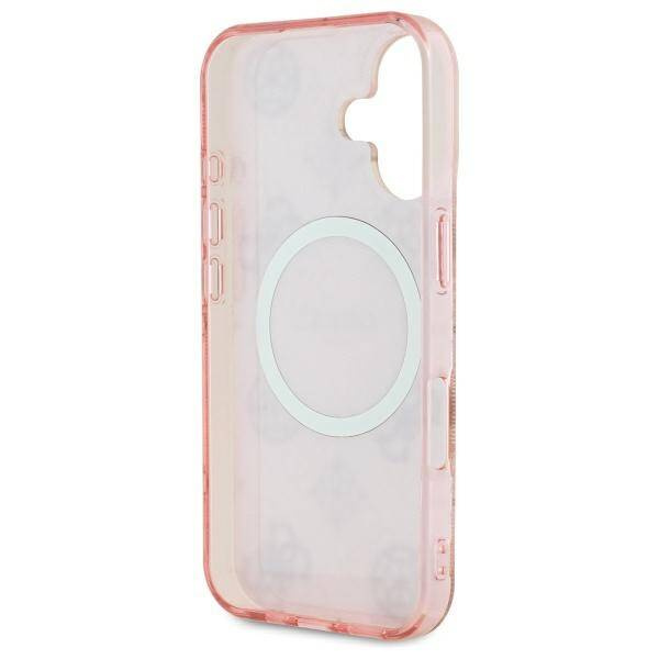 Etui Guess iPhone 16 6.1" różowy/pink hardcase IML Peony On 4G Background MagSafe