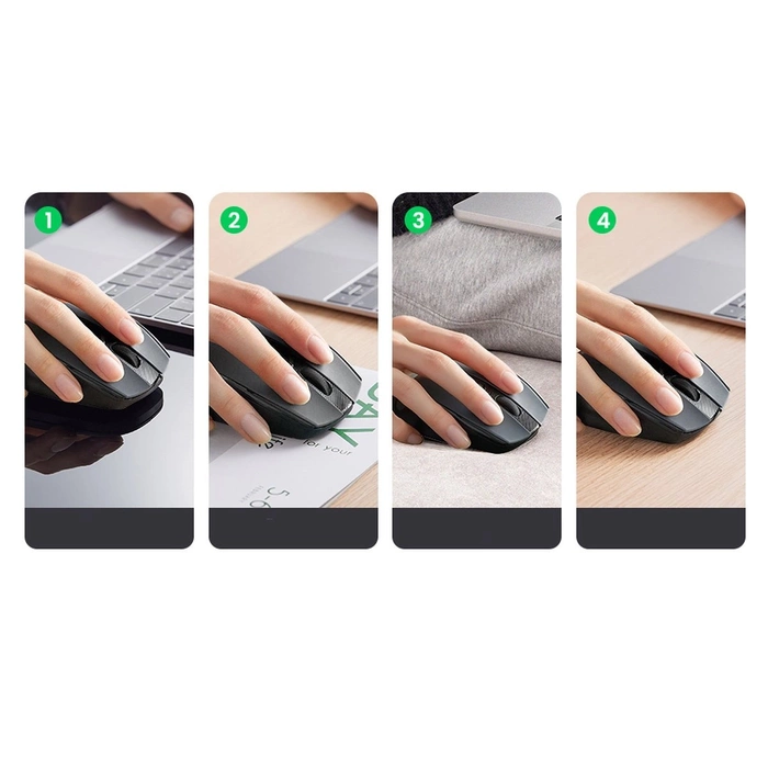 Ugreen MU006 kabellose optische Maus USB 2,4 GHz / Bluetooth 5.0 4000 DPI – Schwarz