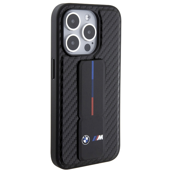 Funda Bmw Bmhcp15lgspcck IPhone 15 Pro 6.1" Black/Black Hardcase Grip Stand Smooth &amp; Carbon Case