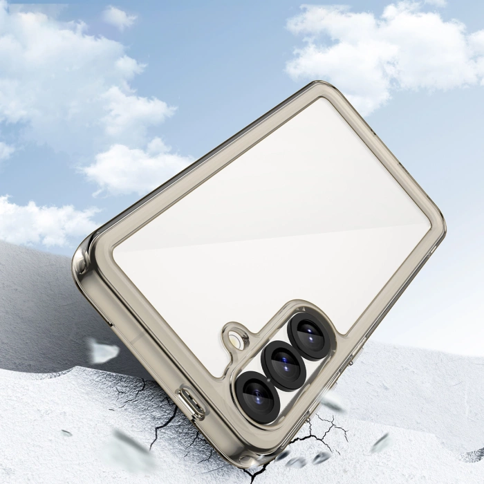 Outer Space Silikonhülle mit Gelrahmen für Samsung Galaxy S25 – Transparent und Schwarz