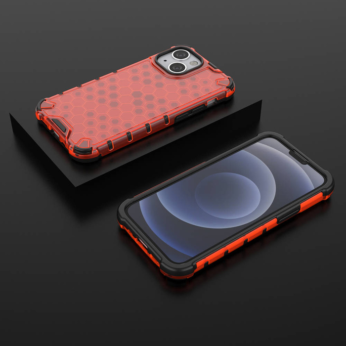 Cover per armatura a nido d&#39;ape con paraurti in TPU per iPhone 13 mini rosso