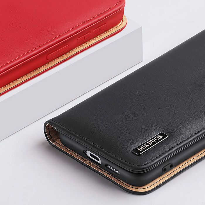 Dux Ducis Hivo Leather Flip Cover Echtleder Geldbörse für Karten und Dokumente Samsung Galaxy S22+ (S22 Plus) Blau