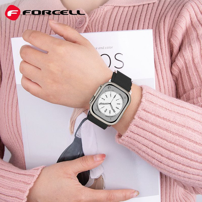 FORCELL F-DESIGN FA13 pasek do APPLE Watch 42 / 44 / 45 / 49 mm czarny