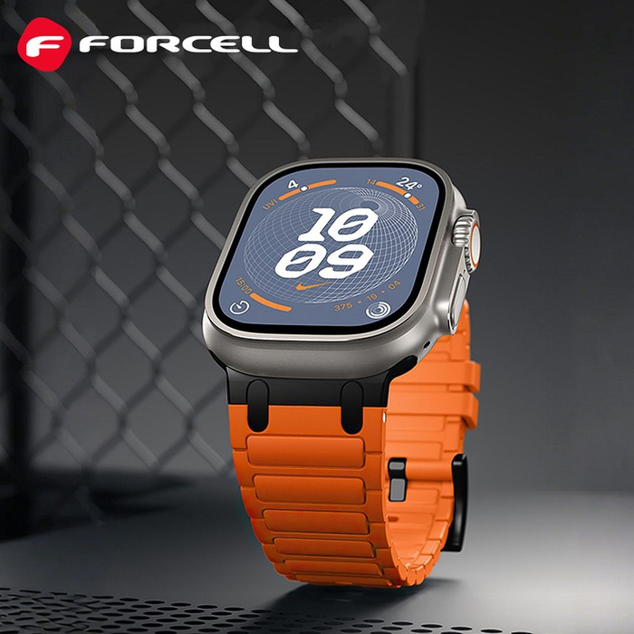 Pasek do Apple Watch Forcell F-Design FA06 dziurki silikon 38 / 40 / 41 mm pomarańczowy