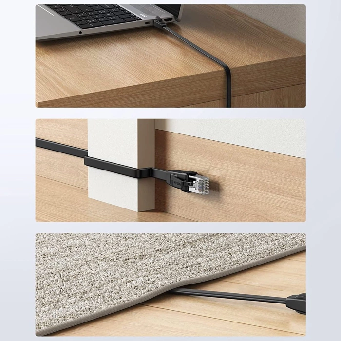 Ugreen NW102 50180 flaches LAN-Ethernet-Kabel Kat. 6 15m - schwarz