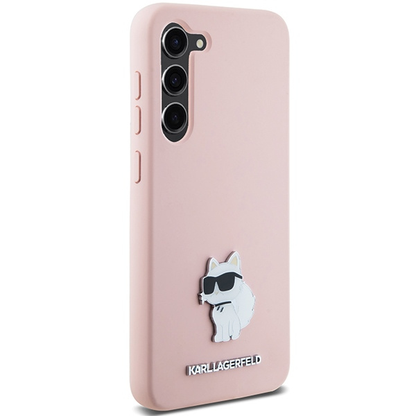 Etui Karl Lagerfeld KLHCS23MSMHCNPP Galaxy S23+ S916 różowy/pink Silicone Choupette Metal Pin