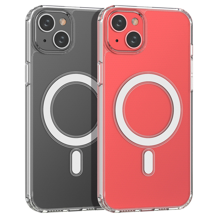 Coque magnétique transparente MagSafe pour iPhone 15 - transparente