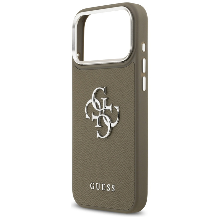 Etui Guess Grained Big 4G Classic Logo   do iPhone 17 Pro Max brązowy