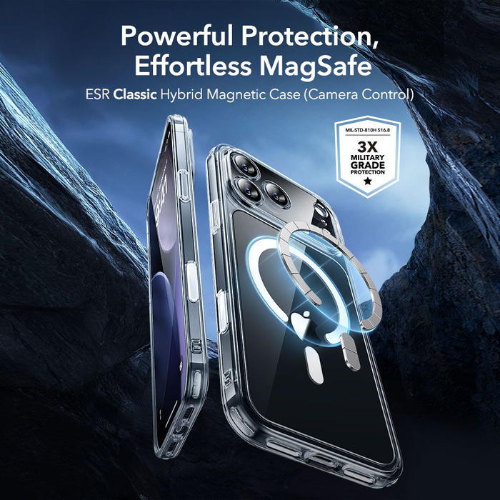 ESR CLASSIC HYBRID MagSafe &amp; TEMPERED GLASS IPhone 17 PRO MAX CLEAR