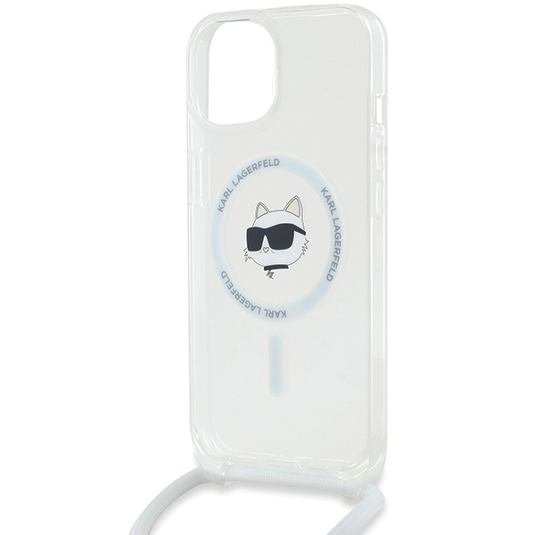 Etui Karl Lagerfeld KLHMP15SHCCHNT iPhone 15 / 14 / 13 6.1" hardcase transparent IML Choupette Head & Cord Magsafe