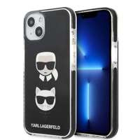 Hülle KARL LAGERFELD Apple iPhone 13 Mini Karl&amp;Choupette Kopf Schwarz Hartcase