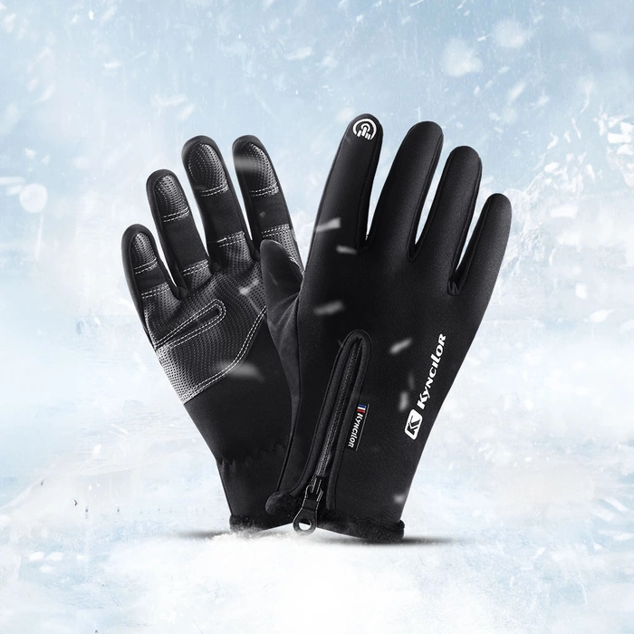 Guantes deportivos de invierno para teléfono (talla XL) - negro