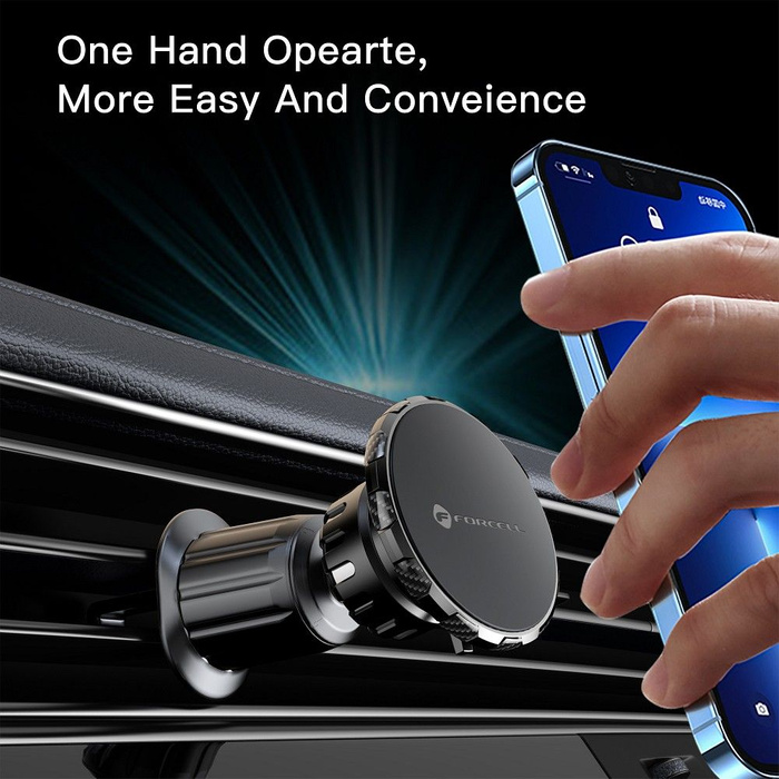 Uchwyt na telefon do samochodu magnetyczny Forcell F-Grip MagLuxe do szyby / deski / kratki czarny