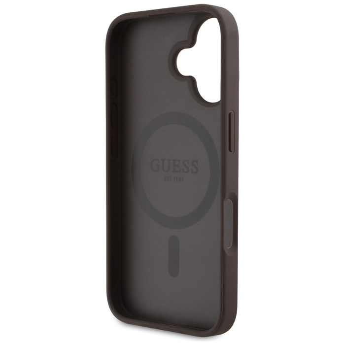 Etui Guess 4G Circle Classic Logo        MagSafe do iPhone 16 brązowy