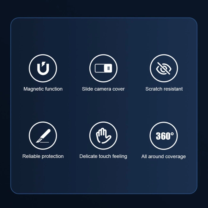 Nillkin CamShield Pro Magnetic Case etui iPhone 14 Pro pokrowiec osłona na aparat kamerę niebieski (z MagSafe)