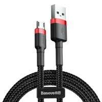 Baseus Cafule Cable odolný nylonový kabel USB / micro USB QC3.0 2.4A 1M černo-červený (CAMKLF-B91)