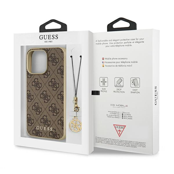 Hülle GUESS Apple iPhone 13 Pro 4G Charms Sammlung braun Hardcase