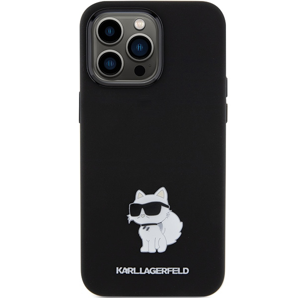Etui Karl Lagerfeld KLHCP15XSMHCNPK iPhone 15 Pro Max 6.7" czarny/black Silicone Choupette Metal Pin Case