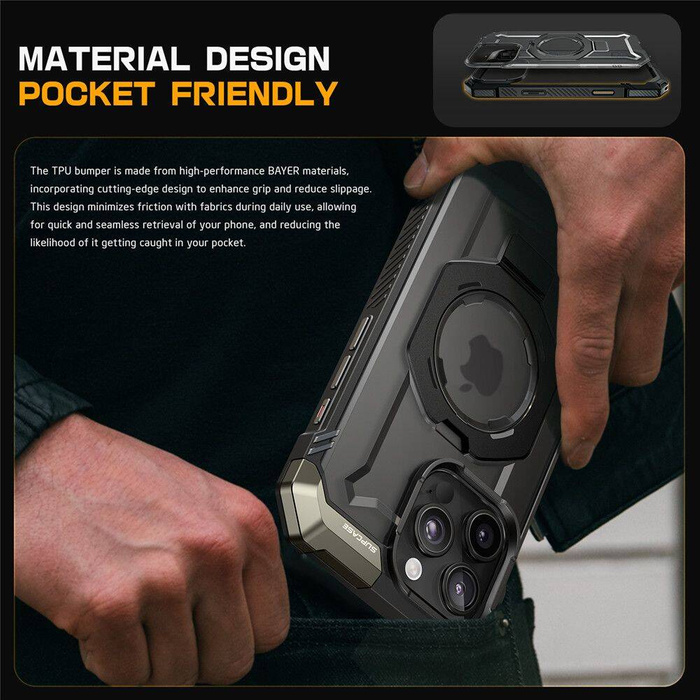 ETUI SUPCASE UB GRIP MAG MAGSAFE IPHONE 16 PRO BLACK