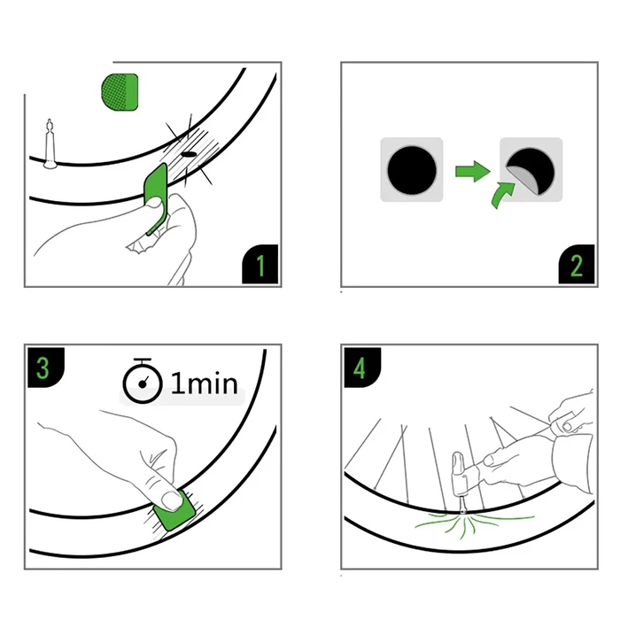Rockbros GJ2001 Reparaturset für Fahrradschläuche – durchscheinend