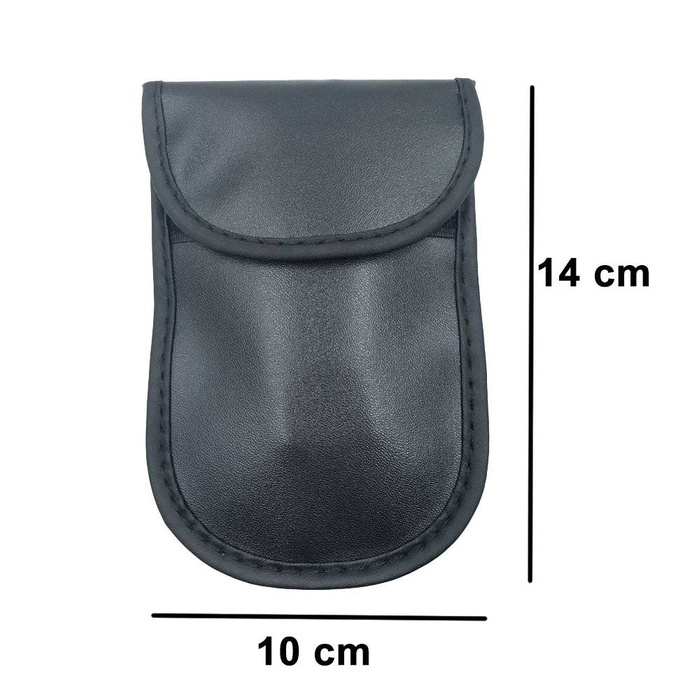 Coque boîte de Faraday anti-vol pour clés de voiture bloquant les fréquences radio 14 cm avec 10 cm noir