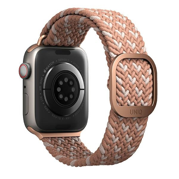 UNIQ řemínek Aspen Apple Watch 40/38/41mm pletené DE růžová/citrusově růžová