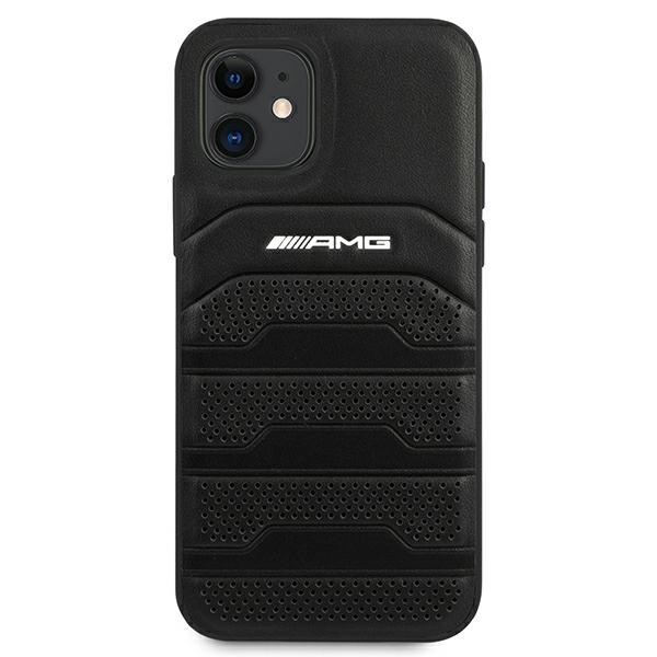 AMG AMHCP12SGSEBK iPhone 12 mini 5.4" black/black hardcase Leather Debossed Lines