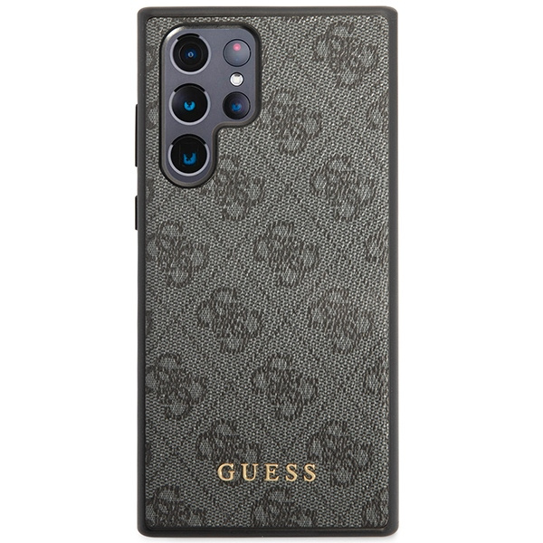 Funda Guess GUHCS23LG4GFGR S23 Ultra S918 gris/gris durocase 4G Metal Logo Oro Case