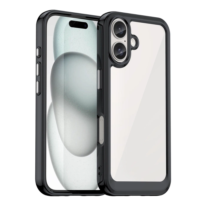 Outer Space Case mit Gelrahmen für iPhone 16 Plus – Schwarz