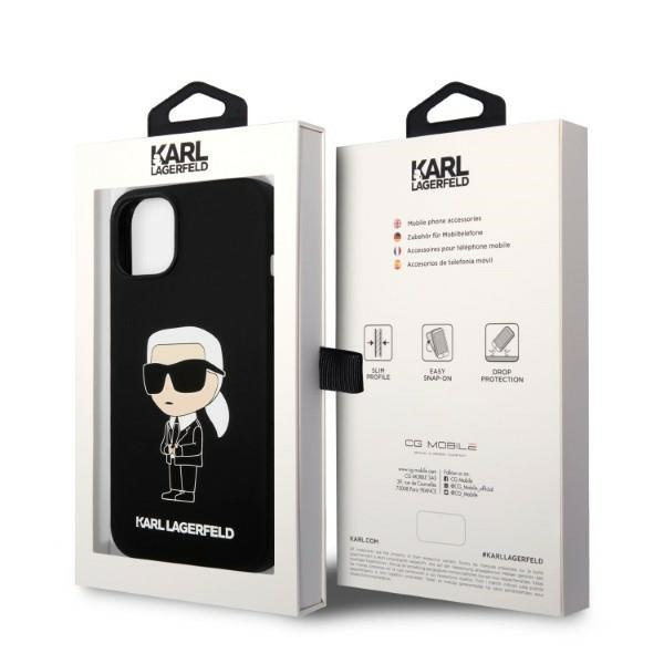 Pouzdro Karl Lagerfeld iPhone 14 Plus 6,7" hardcase black/black Silicone Ikonik