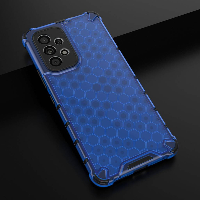 Honeycomb coque housse blindée avec cadre en gel Samsung Galaxy A73 bleu