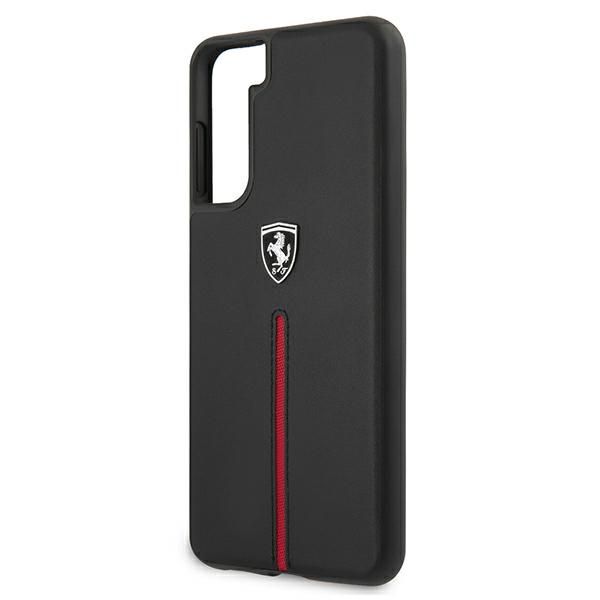 Case FERRARI Samsung Galaxy S21 G991 Off Track Leather Nylon Stripe FEOSIHCS21SBK Black Hardcase