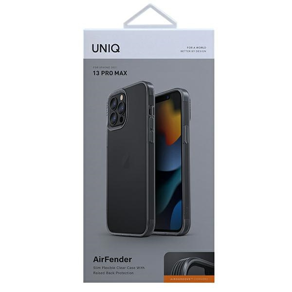 Custodia Uniq Air Fender iPhone 13 Pro Max 6.7&quot; grigio/grigio fumé