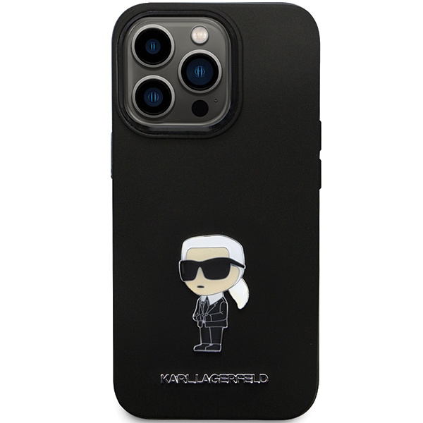 Etui Karl Lagerfeld KLHCP14XSMHKNPK iPhone 14 Pro Max 6.7" czarny/black Silicone Ikonik Metal Pin