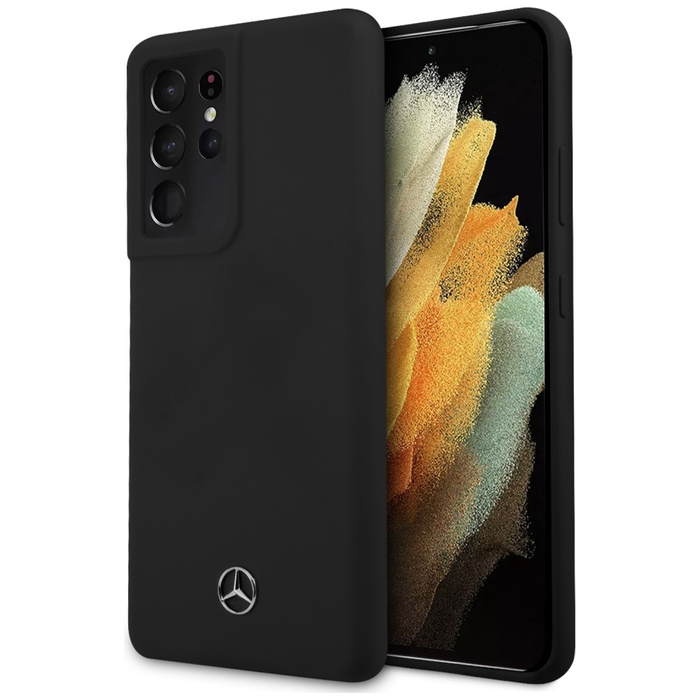 Cover MERCEDES Samsung Galaxy S21 Ultra Silicone Line MEHCS21LSILBK Nero Hardcase