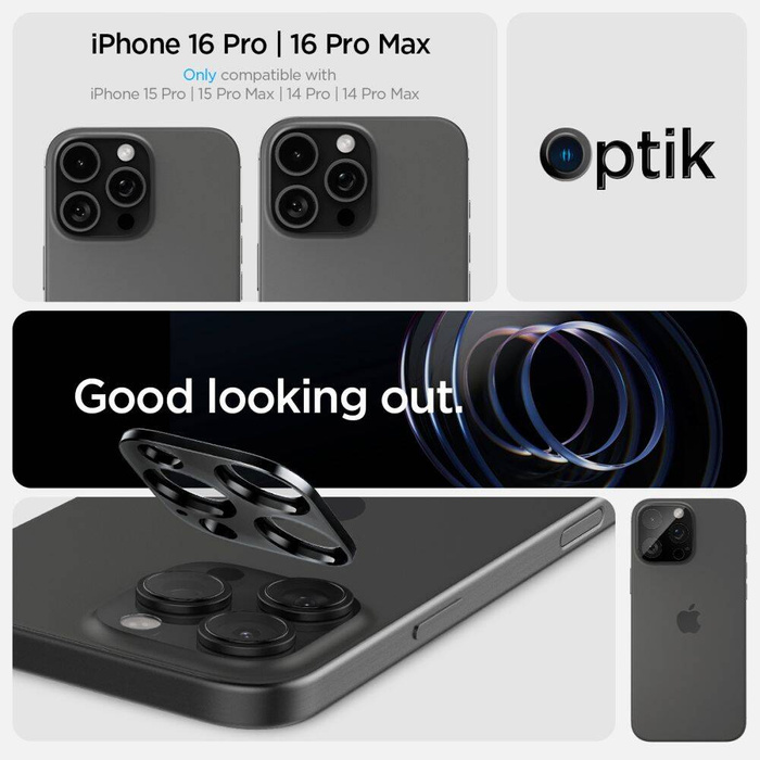 PROTECTEUR DE CAMÉRA Spigen OPTIK.TR PROTECTEUR DE CAMÉRA 2-PACK IPhone 14 Pro / 14 Pro Max  / 15 Pro / 15 Pro Max NOIR