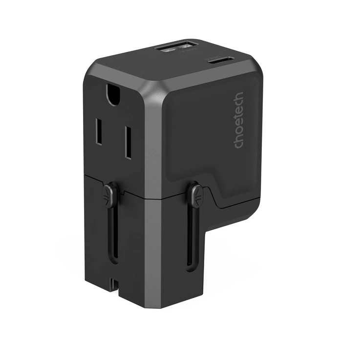 Choetech PD6038 USB-C USB-A PD 20W Caricabatterie da viaggio USA EU UK AU - Nero